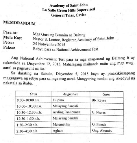 halimbawa ng memorandum|Paano Gumawa ng Memorandum I Pagsulat ng Memorandum I .